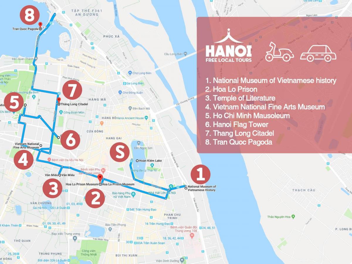 hanoi franska kvarteren rundvandring karta
