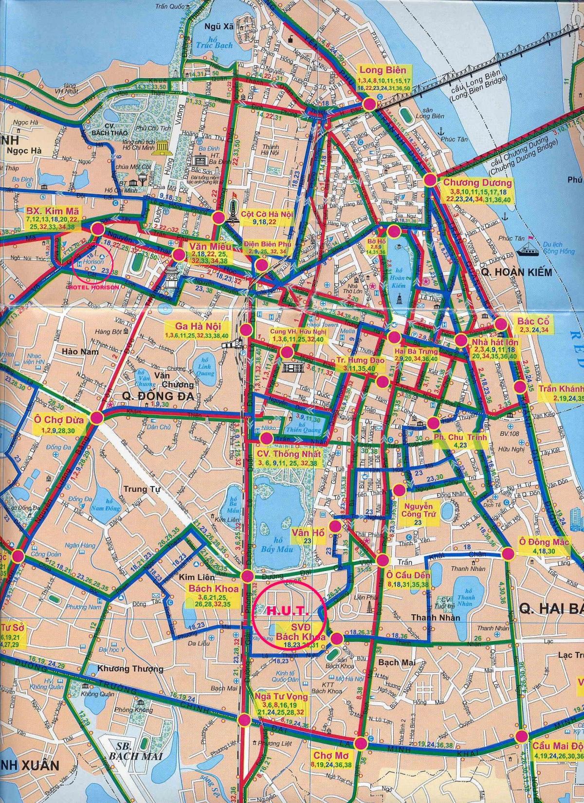 Karta över hanoi buss 17 rutt