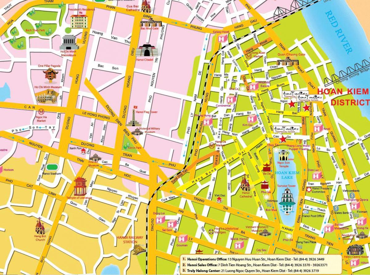 hanois gamla kvarter, tourist karta