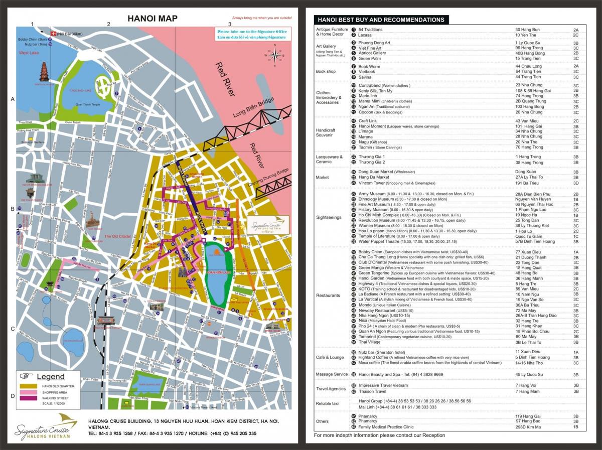 karta över gamla kvarteren i hanoi, vietnam