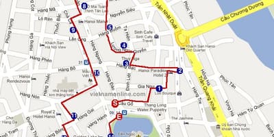 Hanoi gamla stan karta
