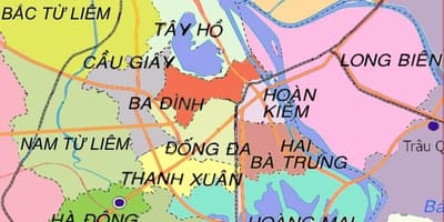 Karta över ha dong distriktet hanoi
