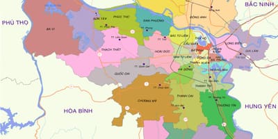 Karta över hanoi distriktet